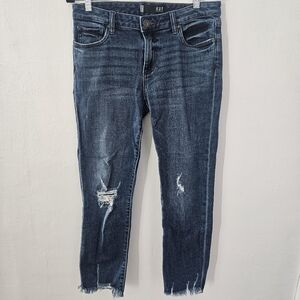 Kut from the Kloth Reese Ankle Straight Leg Distressed Jeans‎ Blue Size 4